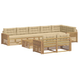 Set di divani da esterno 9 pcs Bianco e Beige 79 x 79 x 37 cm