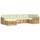 Set di divani da esterno 6 pcs Bianco e Crema