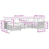 Set di divani da esterno 6 pcs Bianco e Beige