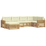 Set di divani da esterno 6 pcs Bianco e Crema