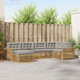 Set di divani da esterno 6 pcs Bianco e Grigio Chiaro