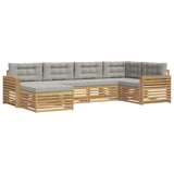 Set di divani da esterno 6 pcs Bianco e Grigio Chiaro