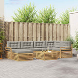 Set di divani da esterno 7 pcs Bianco e Grigio Chiaro