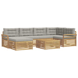Set di divani da esterno 7 pcs Bianco e Grigio Chiaro