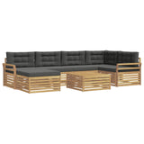 Set di divani da esterno con cuscino 7 pcs Bianco e Antracite