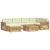 Set di divani da esterno con cuscino 7 pcs Bianco e Crema