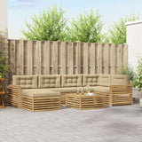 Set di divani da esterno con cuscino 7 pcs Bianco e Beige