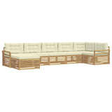 Set di divani da esterno con cuscino 7 pcs Bianco e Crema