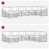Set di divani da esterno con cuscino 7 pcs Bianco e Crema