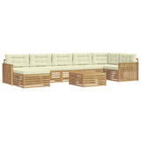 Set di divani da esterno con cuscino 8 pcs Bianco e Crema