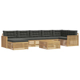 Set di divani da esterno con cuscino 8 pcs Bianco e Antracite