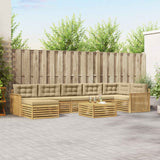 Set di divani da esterno con cuscino 8 pcs Bianco e Beige