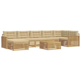 Set di divani da esterno con cuscino 8 pcs Bianco e Beige