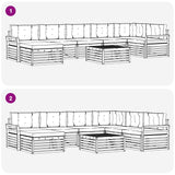 Set di divani da esterno con cuscino 8 pcs Bianco e Crema