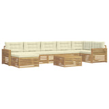 Set di divani da esterno con cuscino 8 pcs Bianco e Crema