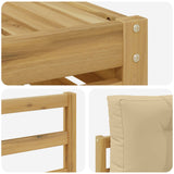 Set di divani da esterno 6 pcs Bianco e Beige