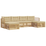 Set di divani da esterno 6 pcs Bianco e Beige