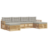 Set divani con cuscino 6 pcs Bianco e Grigio Chiaro