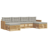 Set di divani da esterno 6 pcs Bianco e Grigio Chiaro