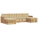 Set di divani da esterno 6 pcs Bianco e Beige
