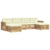 Set di divani da esterno 6 pcs Bianco e Crema
