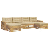 Set di divani da esterno 6 pcs Bianco e Beige