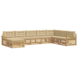 Set di divani da esterno 8 pcs Bianco e Beige