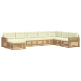 Set di divani da esterno 8 pcs Bianco e Crema