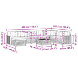 Set di divani da esterno 9 pcs Bianco e Antracite