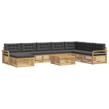 Set di divani da esterno 9 pcs Bianco e Antracite