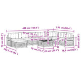Set di divani da esterno 9 pcs Bianco e Antracite