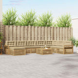 Set di divani da esterno 9 pcs Bianco e Beige
