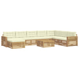 Set di divani da esterno 9 pcs Bianco e Crema