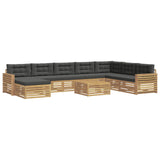 Set di divani da esterno 9 pcs Bianco e Antracite