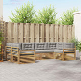 Set di divani da esterno 6 pcs Bianco e Grigio Chiaro