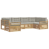 Set di divani da esterno 6 pcs Bianco e Grigio Chiaro