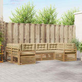 Set di divani da esterno 6 pcs Bianco e Beige