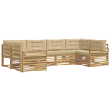 Set di divani da esterno 6 pcs Bianco e Beige