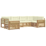 Set di divani da esterno 6 pcs Bianco e Crema