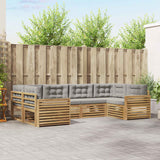Set di divani da esterno 6 pcs Bianco e Grigio Chiaro