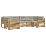 Set di divani da esterno 6 pcs Bianco e Grigio Chiaro