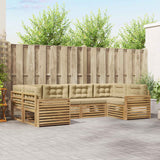Set di divani da esterno 6 pcs Bianco e Beige
