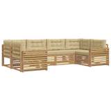 Set di divani da esterno 6 pcs Bianco e Beige