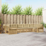 Set di divani da esterno 7 pcs Bianco e Beige