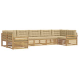Set di divani da esterno 7 pcs Bianco e Beige