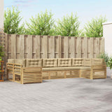 Set di divani da esterno 7 pcs Bianco e Beige
