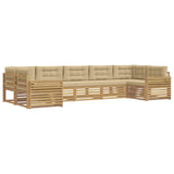 Set di divani da esterno 7 pcs Bianco e Beige