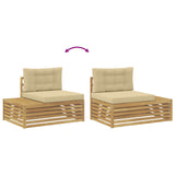 Set di divani da esterno Bianco 230,5 x 83 x 73 cm Poliestere