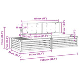 Set di divani da esterno Bianco 230,5 x 83 x 73 cm Poliestere