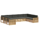 Set di divani da esterno 9 pcs Bianco e Antracite